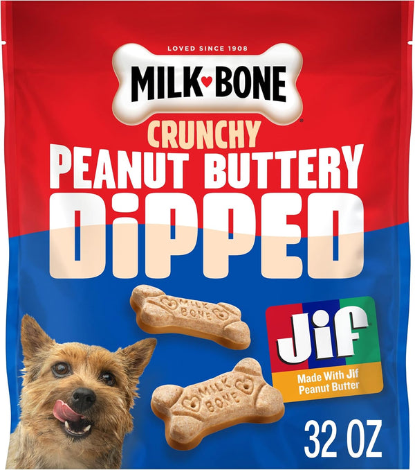 Milk-Bone Soft & Chewy Peanut Buttery Bites, 11.8 Oz. Bag | Soft Dog Treats with Jif Peanut Butter11