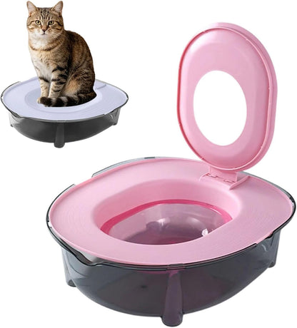 Cat Toilet Training Kit, Portable Litter Box with Flushable Design, Odor Control and Anti-Splash, Large Thickened Pp Material for Kittens and Cats (Grey)10