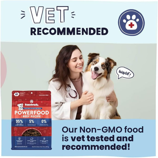 Pawstruck Air Dried Dog Food with Real Beef, Grain-Free, Made in USA, Non-Gmo & Vet Recommended, High Protein Limited Ingredient Full-Feed for All Breeds & Ages, 2Lb Bag4