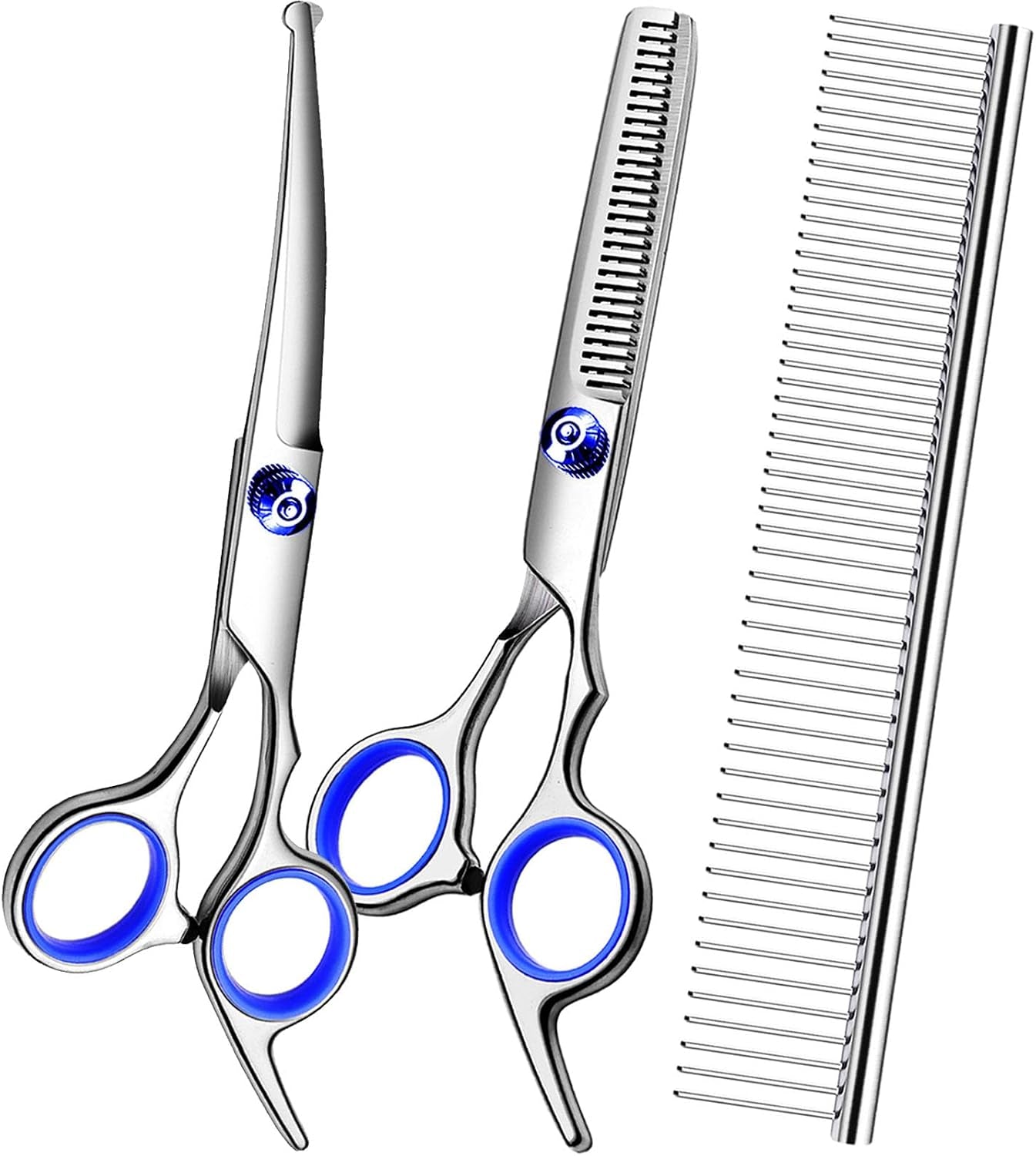 dog-grooming-scissors-kit-premium-stainless-steel-dog-shears-with-curved-shears-sharp-durable-for-dogs-cats-pink-3-piece