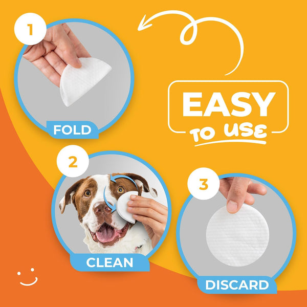 Dog Eye Wipes (100 Count) Hypoallergenic Eye & Face Wipes for Dogs & Cats - Pet Tear Stain Remover & Cleaner - Cleans & Removes Discharge, Crust, & Gunk (Coconut)7