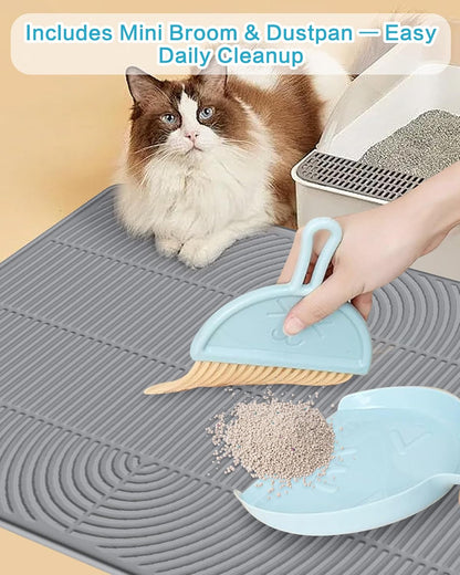 Silicone Cat Litter Mat XL, 47'' X 35'', Extra Large Waterproof Trapping Mat for Litter Box, Easy Clean & Non-Slip6