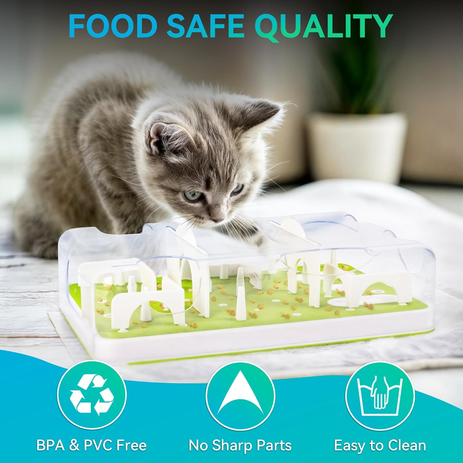 all-for-paws-interactive-cat-puzzle-feeder-slow-feed-toy-mental-stimulation-treat-dispenser-maze-for-indoor-cats-enrichment-cat-food-toy