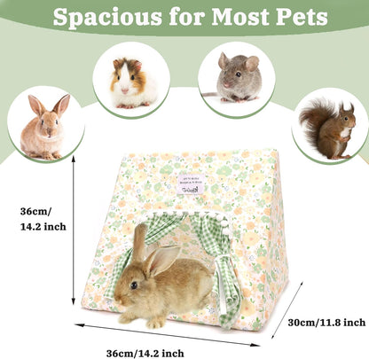 Jenvd Guinea Pig Hideout Large with Curtain, Machine Washable Bunny Hideout | Bottomless Guinea Pig Hide Tent Houses & Habitats, Easy-Clean Small Animal Hideout for Pet Rabbit, Rat, Chinchilla, Squirrel2