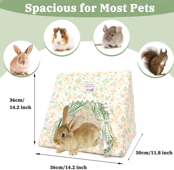Jenvd Guinea Pig Hideout Large with Curtain, Machine Washable Bunny Hideout | Bottomless Guinea Pig Hide Tent Houses & Habitats, Easy-Clean Small Animal Hideout for Pet Rabbit, Rat, Chinchilla, Squirrel2