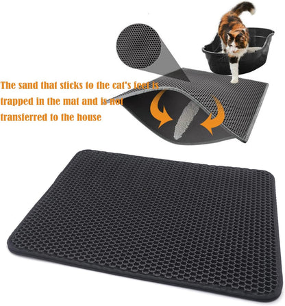 XKMT- Animal Pet Supplies Cats Litter & Housebreaking 30X40 Black Cat Litter Mat Double Layer Pad Trapper Folding Pad EVA Foam Rubber2