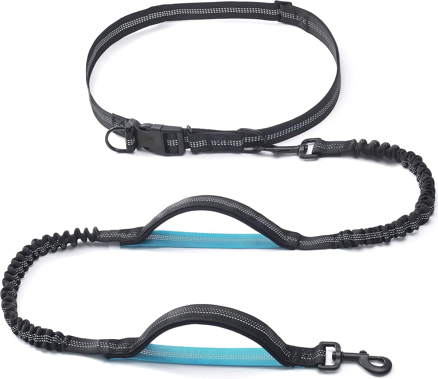 iyoshop-retractable-hands-free-dog-leash-dual-handle-bungee-waist-leash-for-small-medium-and-large-dogs-medium-large-25-150-lbs-black