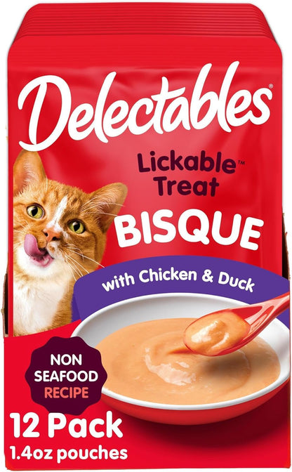 Delectables Bisque Non-Seafood Lickable Wet Cat Treats, Variety Pack, 12 Count (Pack of 1)4