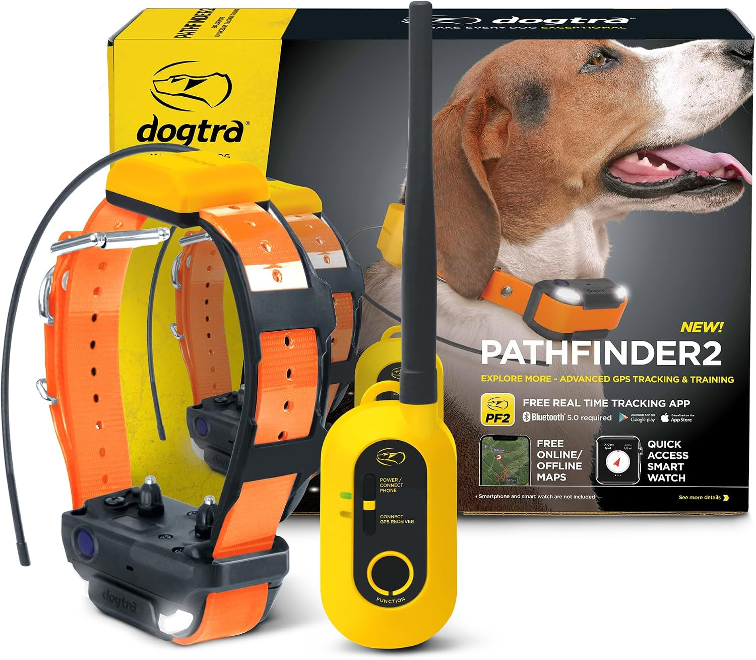 dogtra-pathfinder2-mini-compass-live-gps-dog-tracking-training-system-4-mile-range-e-collar-handheld-with-no-subscription-offline-maps-gps-fence-expandable-up-to-21-dogs-for-dogs-15-lbs