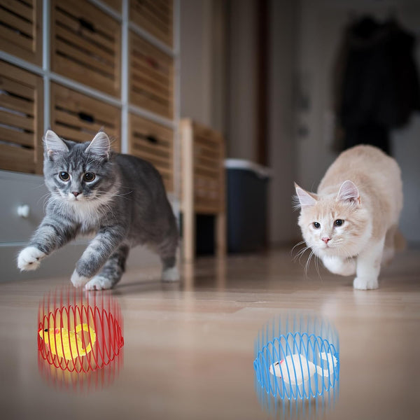 Jecery 5 Pcs Cat Toys Spring,Mouse,Multicolor | Interactive Cat Toy, Stretchable Rolling Ball, for Indoor Cats, Colorful Playful Coils, Kitten Pet Supplies5
