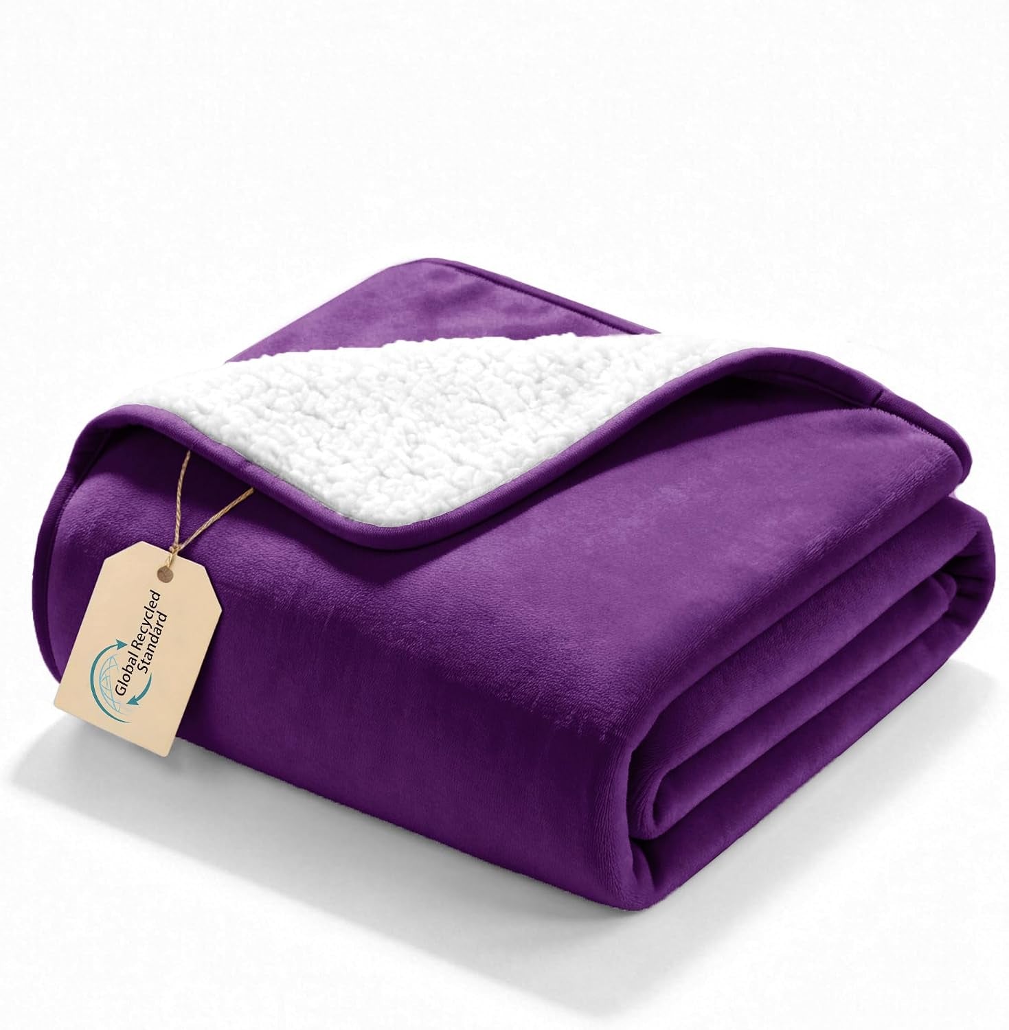 gogobunny-waterproof-bed-blanket-reversible-sherpa-fleece-throw-blanket-for-dog-puppy-cat-furniture-cover-protects-bed-couch-sofa-from-liquid-pee-and-pet-fur-dark-purple-50x60-inches