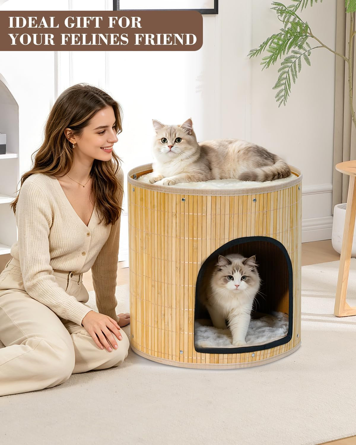syandlvy-large-cat-house-kitten-condo-with-bed-for-indoor-cats-portable-2-tier-foldable-natural-bamboo-cave-with-double-sided-cushion-15-5x15-7-washable-kitten-hideout