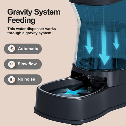 Gardner Pet Automatic Dog Water Dispenser Gravity Stainless Steel Water Waterer Feeder, 100% Bpa-Free Large Capacity Water Feeding Bowls for Medium & Large-Sized Dogs Cats Other Pets -(1 Gallon)3