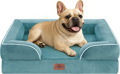 Comfort Expression Orthopedic Dog Bed for Extra Large Dogs with Bolster | Waterproof Dog Couch Bed with Washable Cover & Non-Slip Bottom, Supportive Egg Crate Foam XL Pet Bed, 42X30 Inch69