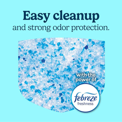 Fresh Step Clean Care Crystsal Cat Litter with Febreze Freshness, Ammonia Block Technology, Lightweight Fresh Step Crystals, Low Dust, 8 Lb. Bag, Pack of 25
