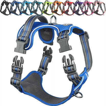 VIVAGLORY No Pull Dog Harness Vest Harness, L, Orange - Patterned | with Handle Front and Back Clip for Training & Pulling, No Pull & Escape Proof Padded Adjustable for Pet Puppy18
