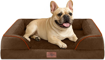 Comfort Expression Orthopedic Dog Bed for Extra Large Dogs with Bolster | Waterproof Dog Couch Bed with Washable Cover & Non-Slip Bottom, Supportive Egg Crate Foam XL Pet Bed, 42X30 Inch178