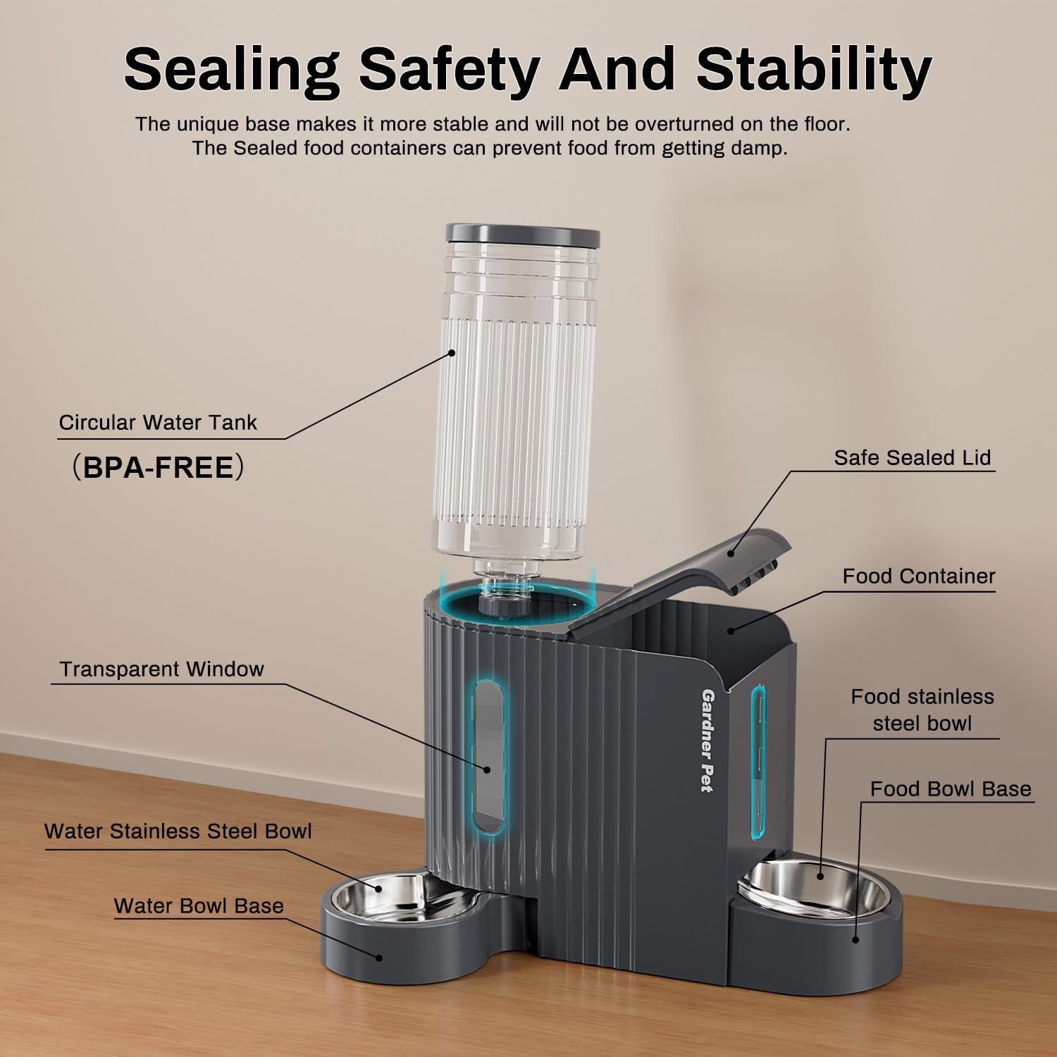 gardner-pet-automatic-gravity-cat-food-feeder-and-water-dispenser-stainless-steel-two-in-one-set-large-capacity-dispenser-for-pets-dogs-puppies-kittens-0-8-gallons-x-2