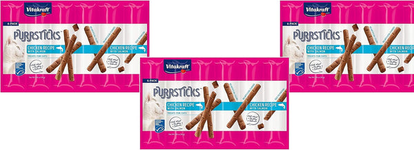 Vitakraft 18 Pack of Chicken Purrsticks Cat Treats with Salmon1