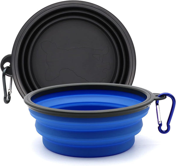 2-Pack Small Dog Travel Bowl, Collapsible Bowls for Dogs | Foldable Cat Water Bowl, Portable Pet Feeding Watering Traveling Dish (Black & Orange)9