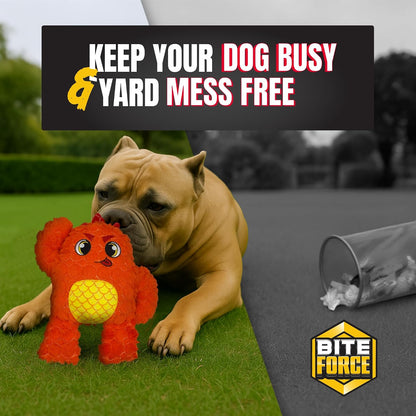 Bite Force Dog Toy - Large Durable & Strong Plush Orange Monster Dog Toy, Kevlar-Reinforced for Aggressive Chewers8