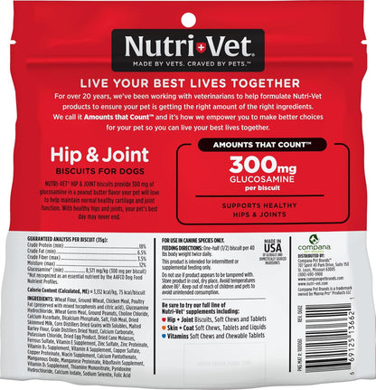 Nutri-Vet Hip & Joint Dog Biscuits, Dog Treats, 300Mg Glucosamine, 6 Lb Bag | Joint Supplement for Dogs, Hip & Joint Support, Functional Treats, Large Dog Biscuits, Chondroitin, Mobility Support7