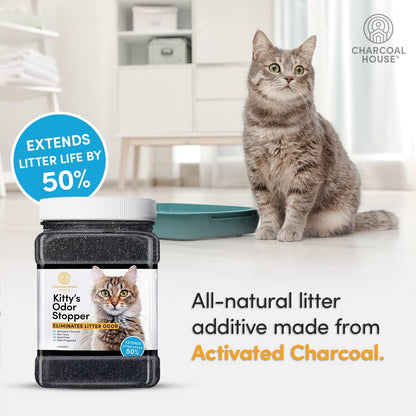 Kitty'S Odor Stopper - 4 Lbs of Activated Charcoal Cat Litter Box Odor Eliminator | Friendly Freshener | Unscented Deodorizer - Child Safe, Non-Toxic & Fresh | Extends Feline Litter Life7