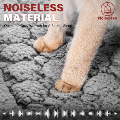 Mora Pets Self Warming Cat Bed Self Heating Pet Pad with Bolster and Foam Washable Removable Cover Non Slip Thermal Sherpa Fabric Pet Mat Grey 23 Inch4