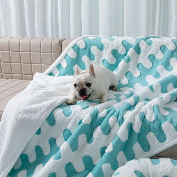 Waterproof Pet Blanket, Brown Checked Pets Throw Blankets for Dog Bed Covers Couch Sofa Stylish Jacquard for Puppy Cats Washable Reversible Furniture Protection Covers (Coffee Check,M)21