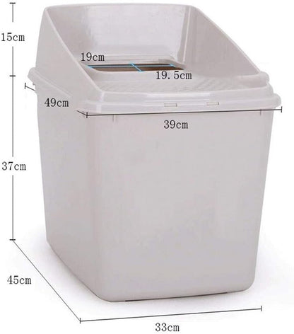 Dog Potty Training Toilet ﻿ Cat Litter Basin Fully Enclosed Large Space Top-In Semi-Enclosed Toilet Pet Supplies for Cats within 20 Kg(Brown)2