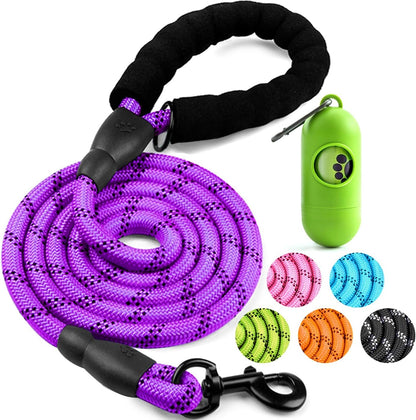 COOYOO 2 Pack Dog Leash 5 FT Heavy Duty - Comfortable Padded Handle - Reflective Dog Leash for Medium Large Dogs with Collapsible Pet Bowl18