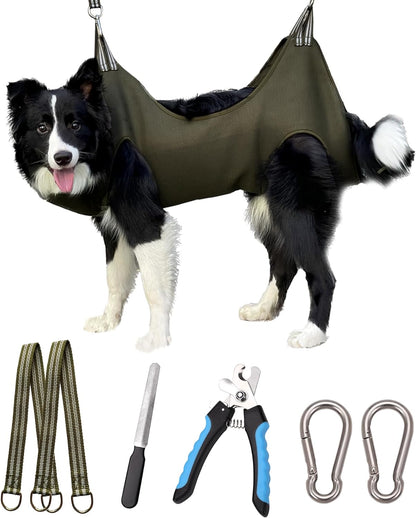 Kkiimatt 10 in 1 Pet Grooming Hammock Harness with Nail Clippers/Trimmer, Nail File, Dog Hammock/Grooming Sling for Nail Trimming/Clipping8