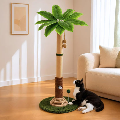 AIXINPET Cat Scratching Post - Upgraded 40'' Tall Cat Scratcher Tree Tower Scratching Posts for Indoor Cats, with Cat Toy Mouse Hole, Spring Ball and Interactive Wooden Ball - for Kittens Adults Cats1