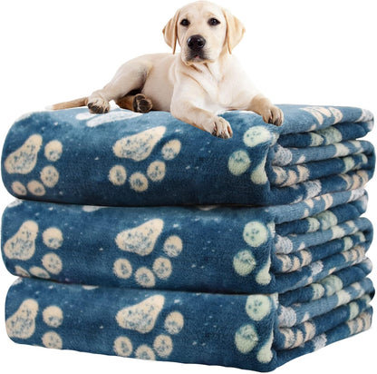 Rezutan Dog Blankets for 3 Pack Large Medium Pet Cat, Soft Fuzzy Washable Blanket, Comfort Flannel Suitable for Dogs Kennels & Beds, Sofas, Furniture, Gifts Puppy Essentials, 41 X 31 Inch, Black17