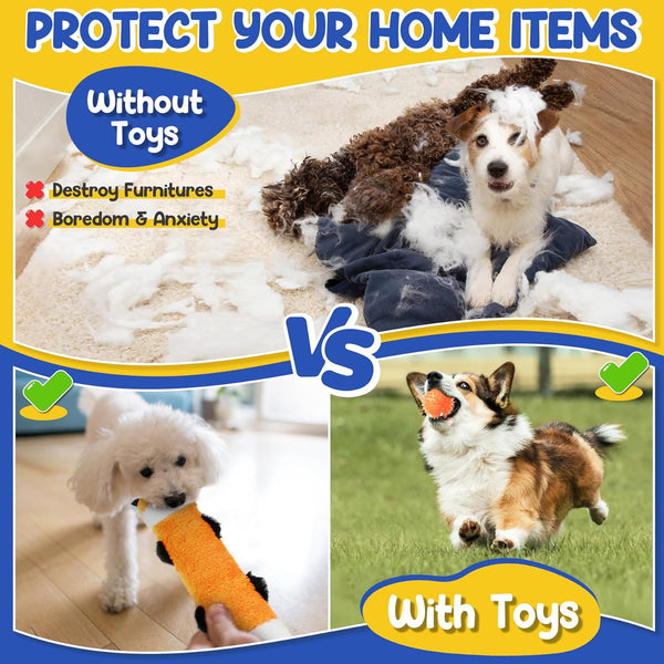 Puppy Toys for Teething, 9 Pack Cute Dog Chew Toys for Small Dogs | Tough Plush, Treat Ball & Ropes, Squeaky Toys with Crinkle, Keep Dogs Busy for Boredom, Tug of War, Suitable for Small Breed6
