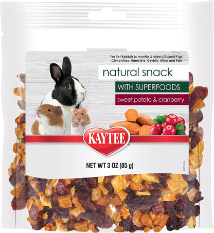 Kaytee Natural Snack with Superfoods for Pet Guinea Pigs, Rabbits, Hamsters, and Other Small Animals, Apple & Carrot, 2.5 Ounces8