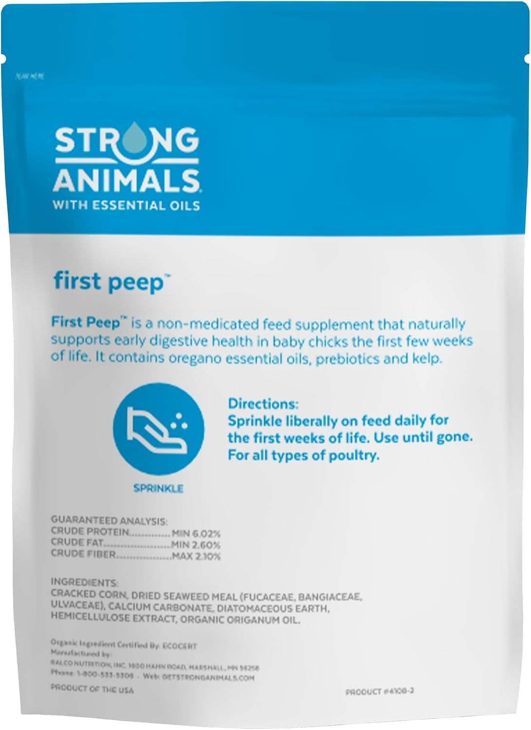 first-peep-chick-feed-supplement-with-oregano-oil-2-lb-non-medicated-organic-oregano-oil-kelp-prebiotics-helps-chicks-start-eating-sooner-supports-early-digestive-health