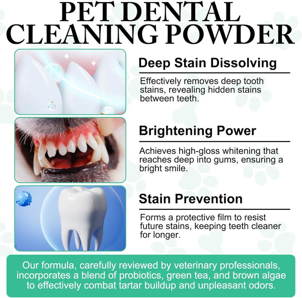 ARMOYA Dog Dental Powder - Teeth Cleaning Powder for Dogs - Dog Dental Care - Plaque & Bad Breath off P-Owder D-Og - D-Ental Care Supplies for Small - Medium - Large Do-Gs7