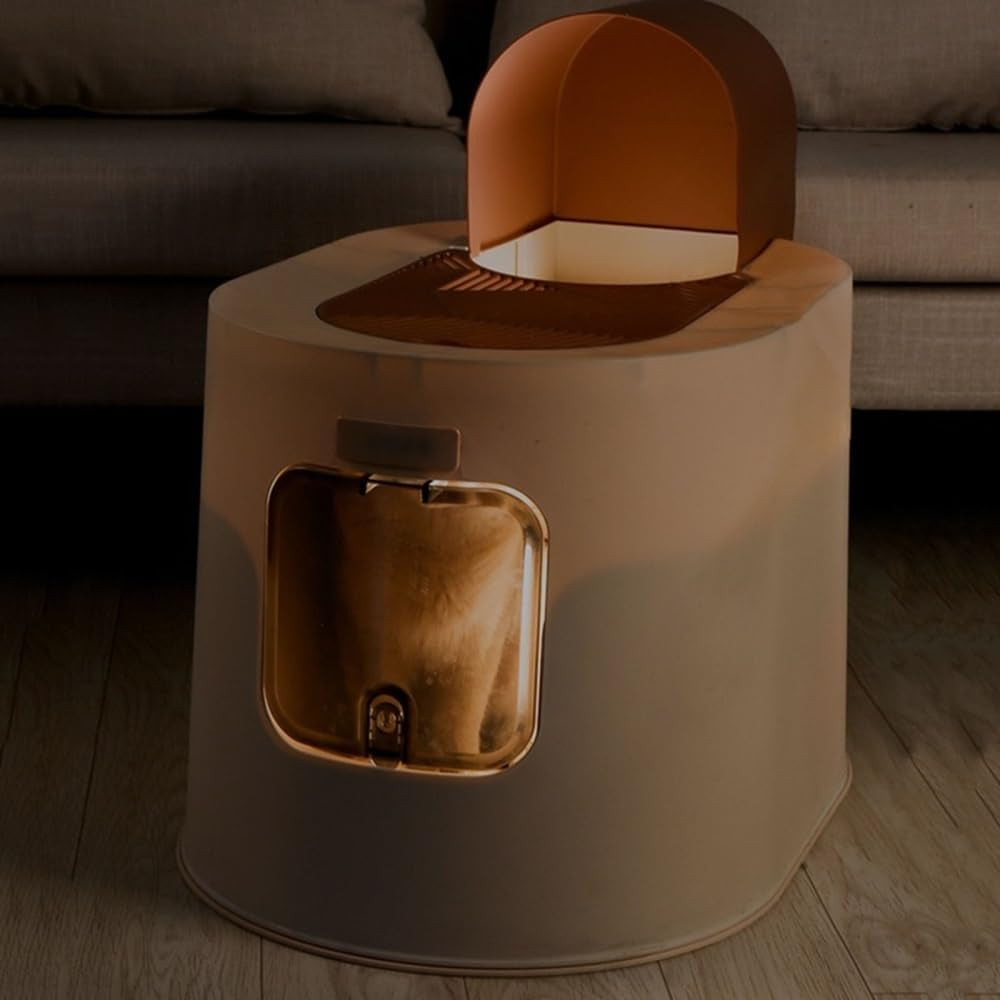 pet-supplies-large-hooded-cat-litter-box-with-lid-anti-splash-easy-clean-traybrown