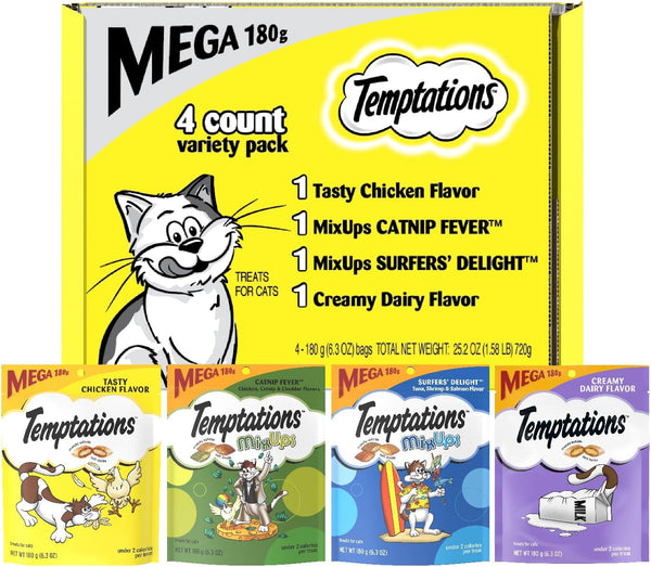 Temptations Classic Crunchy Cat Treats, Feline Favorites, 3 Oz, 4 Pack | under 2 Calories per Treat, 100% Complete & Balanced for Adults, Resealable Pouches, Use as Snack, Meal, or Food Topper10