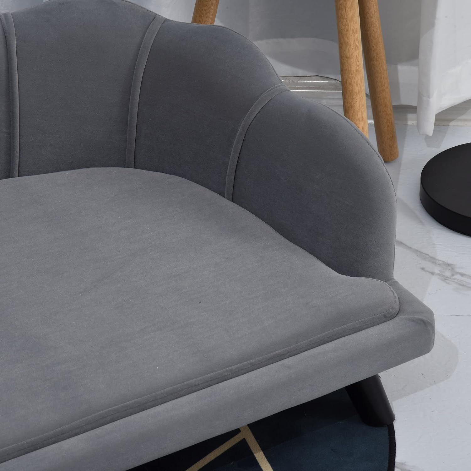 pawhut-velvet-large-dog-couch-with-foam-cushion-for-big-dogs-charcoal-gray-soft-and-cute-puppy-sofa-bed-pearl-design
