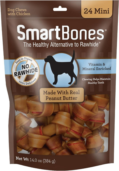 Smartbones Mini Bones with Real Peanut Butter 56 Count, Rawhide-Free Chews for Dogs29