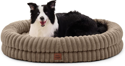 Chixnuggle Orthopedic Dog Bed, Washable Cover, Faux Fur Bolster Pet Couch | Waterproof,Egg Crate Foam,Non-Slip Bottom,For Small Medium Dogs,Dark Grey,30*24*7,Dog Sofa,Puppy Bed37