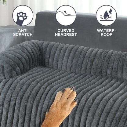 Wn'S Day Luxurious Dog Couch Bed, Washable Calming Dog Couch Cover, Removable Couch Protector for Dogs, Waterproof Sofa Bed, Pet Bed Mats for Couch, Pet Couch Covers for Sofa(Grey, L)6