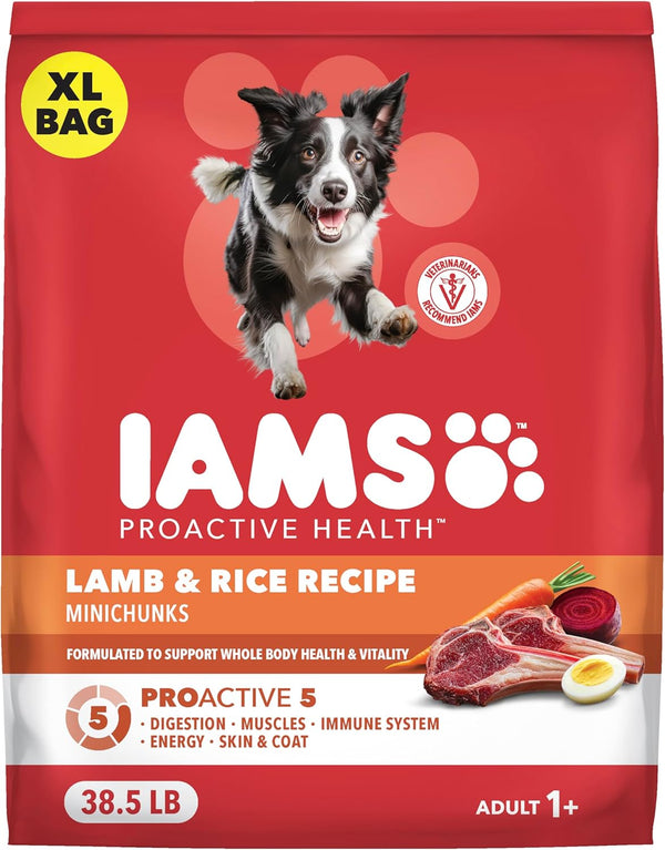 IAMS Proactive Health Minichunks Dry Dog Food, Lamb & Rice, 15 Lb | Real Lamb #1 Ingredient, Omega-6 Fatty Acids for Skin & Coat, Natural Fiber & Prebiotics, No Fillers or Artificial Flavors12