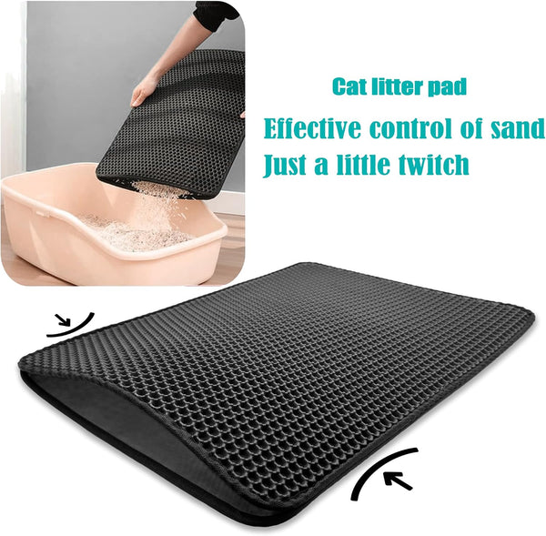 HTTMT- (20X15.7 Inch) Pet Supplies Cats Litter & Housebreaking 40X50 Black Cat Litter Mat Double Layer Pad Trapper Folding Pad EVA Foam Rubber2