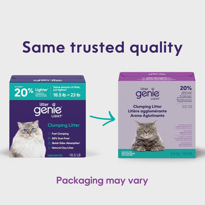 Litter Genie Light Unscented Clumping Cat Litter, 18.5 Lbs | Natural Clay Cat Litter | Fast-Clumping, Odor Control, Low Dust, Naturally Lighter9