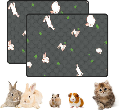 2-Pack Guinea Pig Cage Liner, 24" X 47" Reusable Guinea Pig Bedding Washable Absorbent Pee Pads for Dogs Rabbit Chinchilla Hamster, Leakproof & anti Slip28