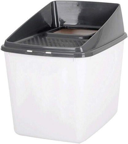 Dog Potty Training Toilet ﻿ Cat Litter Basin Fully Enclosed Large Space Top-In Semi-Enclosed Toilet Pet Supplies for Cats within 20 Kg(Brown)7