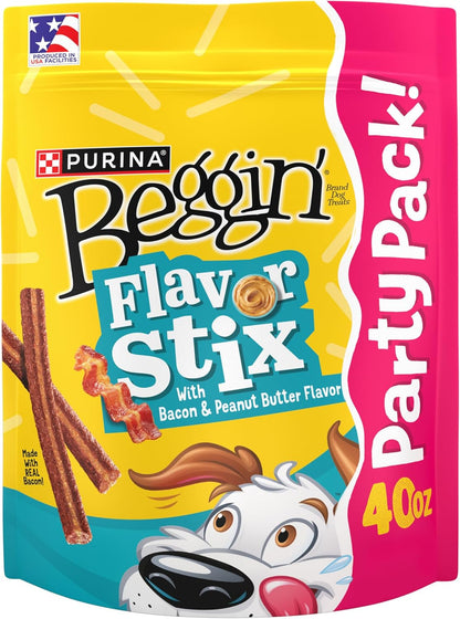 Purina Beggin' Flavor Stix with Bacon and Peanut Butter Flavor Dog Chew Stix - 40 Oz. Pouch1
